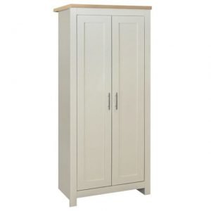 Highgate Cream and Oak Wooden 2 Door Wardrobe