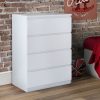 Jupiter White Wooden 4 Drawer Chest