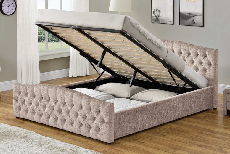 Chesterfield Bed with Ottoman Storage – Size & Mattress Options - UK ...