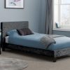 Birlea Berlin Black Crushed Velvet 3' Single Black Crushed Velvet Fabric Bed Image0 Image