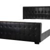 Heartlands Furniture Dakar Button PU Leather Bed  4' 6 Double Black Leather Bed Image0 Image