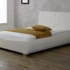 Limelight Dorado White 4' 6 Double White Leather Bed Image0 Image