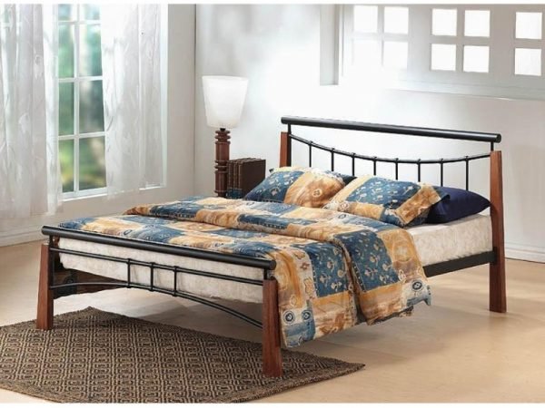 Heartlands Furniture Franklin Bed Dark Oak and Black 4' 6 Double Wooden Bed Image0 Image