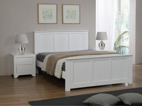 Heartlands Furniture Mali Bed White 3' Single White Wooden Bed Image0 Image