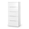 Manhattan Gloss White 5 Drawer Narrow Chest