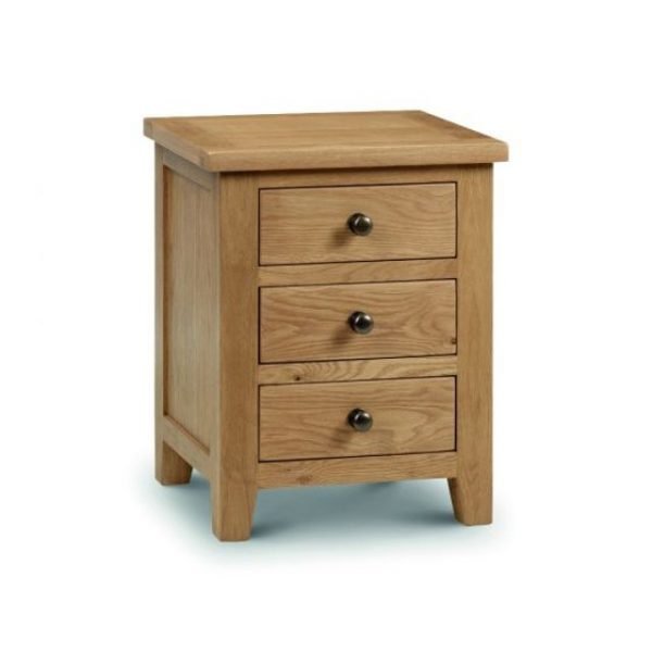 Marlborough Oak 3 Drawer Bedside Table