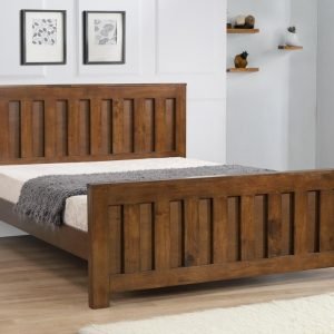 Heartlands Furniture Maxfield Bed Rustic Oak 4' 6 Double Oak Wooden Bed Image0 Image