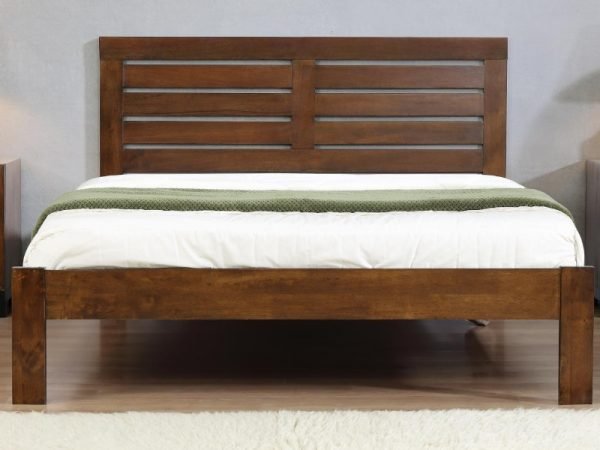 Heartlands Furniture Vulcan Bed Rustic Oak 4' 6 Double Wooden Bed Image0 Image