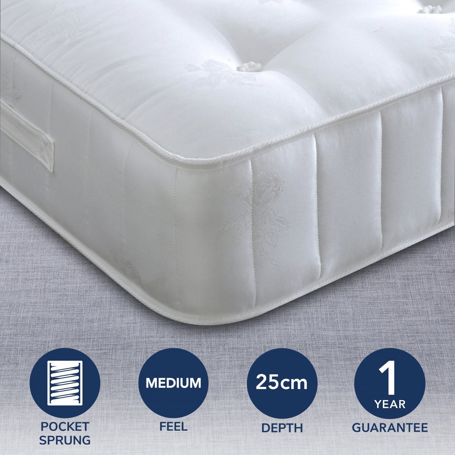 Bedmaster Medium Signature Crystal 1400 Tufted Mattress - UK Mattress ...