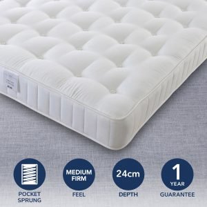 Medium Firm Pocket Orthopeadic 1000 Mattress  undefined