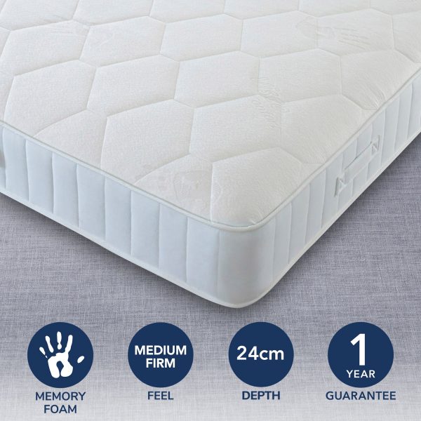 Egyptian Cotton Medium Firm Orthopaedic Memory Foam Mattress  undefined