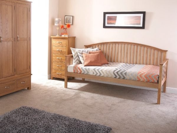 GFW Madrid Wooden Day Bed Only 3' Single Oak Day Bed Only Stowaway Bed Image0 Image