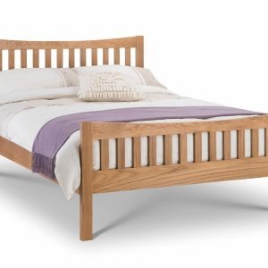 Julian Bowen Bergamo Oak Bed 4' 6 Double Wooden Bed Image 0