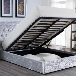 Heartlands Furniture Casablanca Ottoman Silver 4' 6 Double Ottoman Bed Image 0