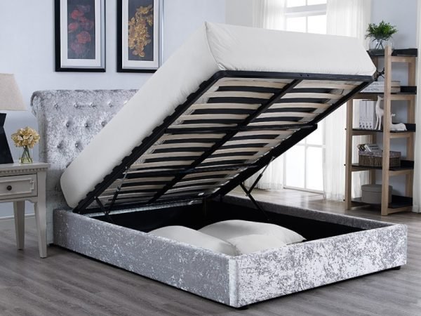 Heartlands Furniture Casablanca Ottoman Silver 4' 6 Double Ottoman Bed Image 0