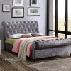 Birlea Castello 4' 6 Double Steel Crushed Velvet Slatted Bedstead Fabric Bed Image 0