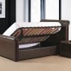 Heartlands Furniture Caxton Faux Leather Storage Ottoman 4' 6 Double Brown Faux Leather Ottoman Bed Image 0