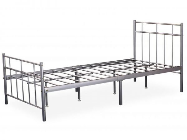 Heartlands Furniture Davina Single Contract 3' Single Silver Metal Bed Image 0