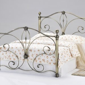 Heartlands Furniture Diane Antique Brass Bed 4' 6 Double Metal Bed Image 0