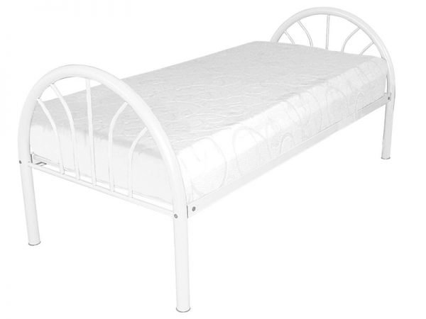 Heartlands Furniture Elegant Single Bed 3' Single White Metal Bed Image 0