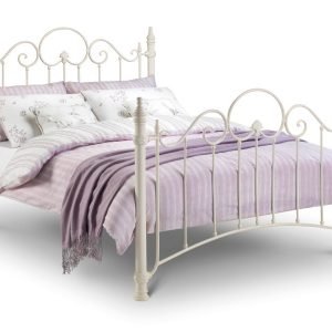 Julian Bowen Florence Bed 4' 6 Double Stone White Metal Bed Image 0