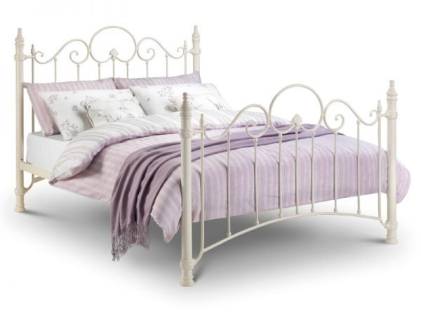 Julian Bowen Florence Bed 4' 6 Double Stone White Metal Bed Image 0