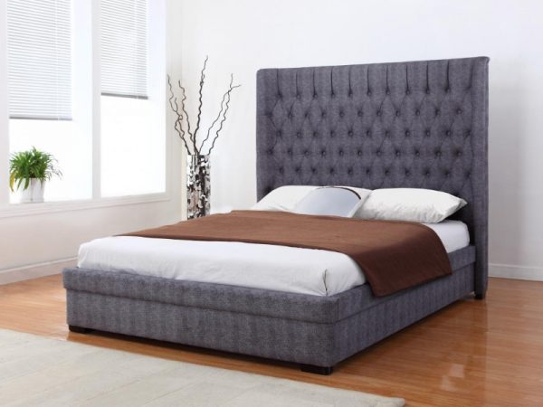 Heartlands Furniture Genesis Linen Bed in Dark Grey 5' King Size Fabric Bed Image 0