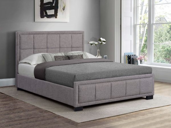 Birlea Hannover Fabric Grey 4' Small Double Fabric Bed Image 0