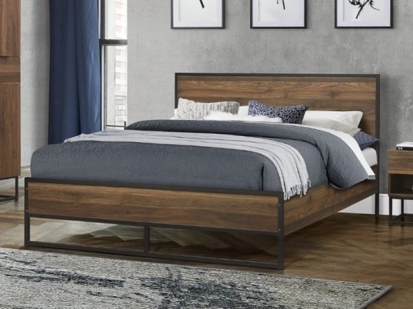 Birlea Houston 4' Small Double Walnut Wooden Bed Image 0