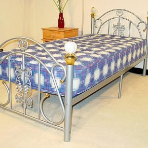 Heartlands Furniture Juliana Bed  3' Single Silver Metal Bed Image 0