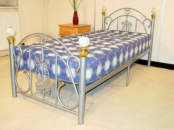 Heartlands Furniture Juliana Bed  3' Single Silver Metal Bed Image 0