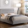 Heartlands Furniture Malibu Velvet Bed Light Grey 4' 6 Double Fabric Bed Image 0