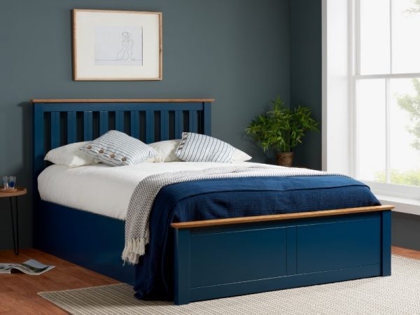 Birlea Phoenix Navy Blue 4' Small Double Ottoman Bed Image 0