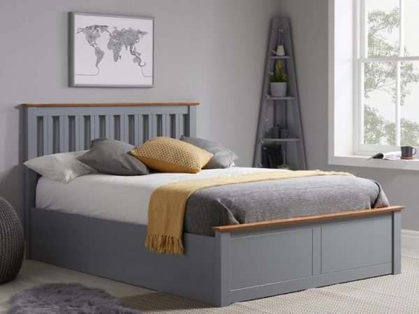 Birlea Phoenix Stone Grey 4' Small Double Ottoman Bed Image 0