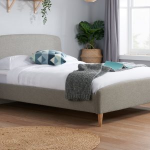 Birlea Quebec Bed 4' Small Double Grey Fabric Fabric Bed Image 0