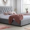 Birlea Woodbury Grey 4' 6 Double 4 Drawer Fabric Bed Image 0