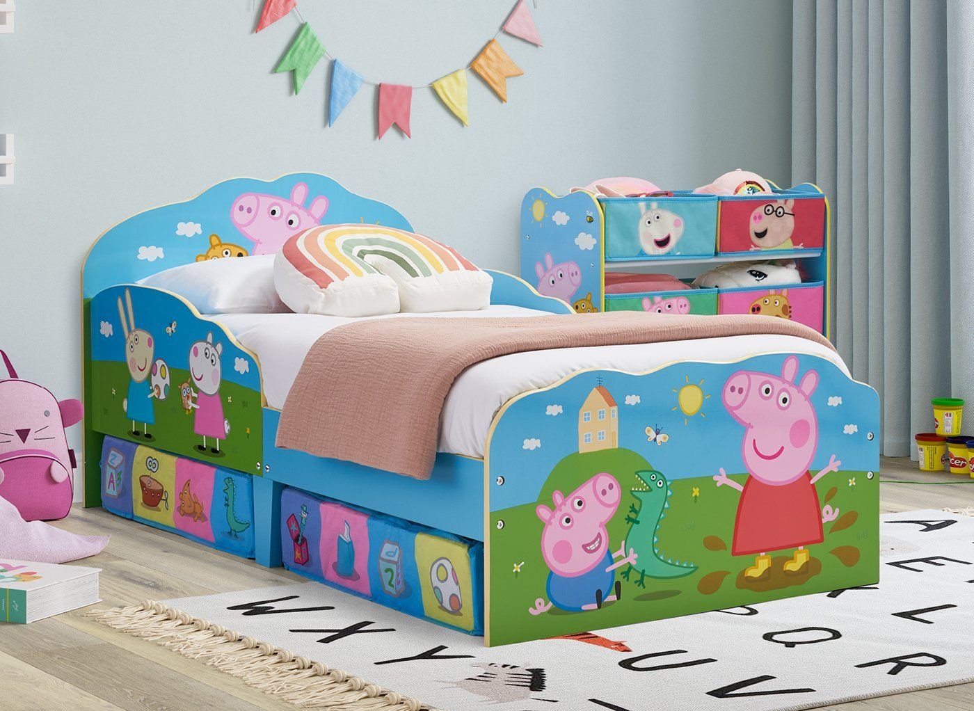 peppa pig toddler bed with storage and mattress