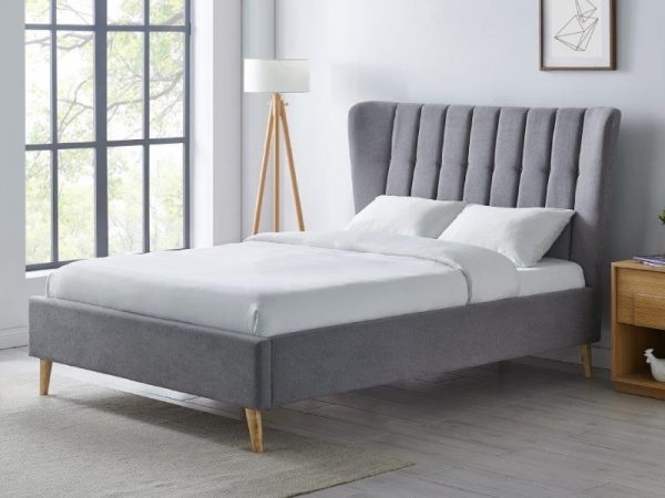 Limelight Tasya 4' 6 Double Light Grey Fabric Bed Image 0