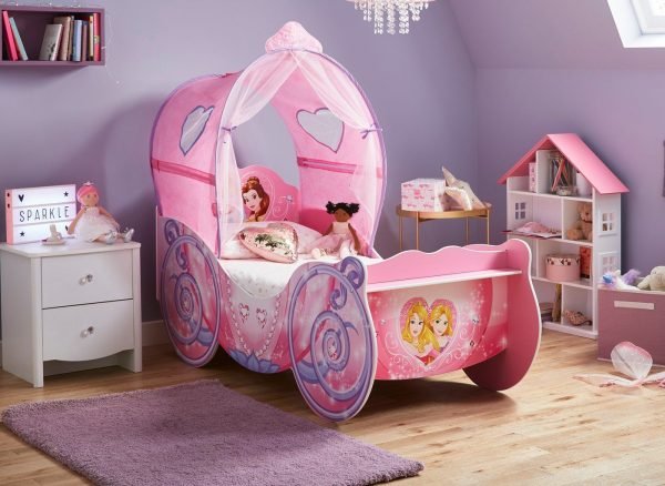 disney princess carriage toddler bed with mattress