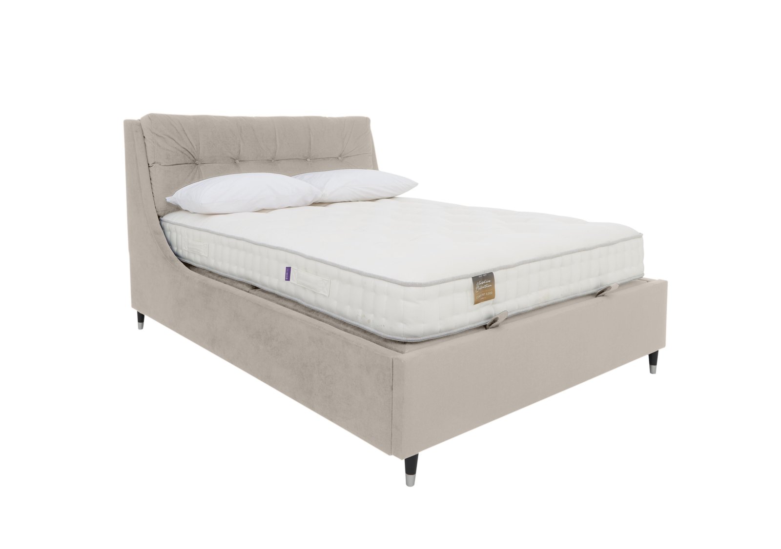 Javier Ottoman Bed Frame in Smooth Stone on Furniture Village
