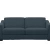 Optimus Space Saving Leather Sofa Bed with Memory Foam Mattress in Hw-313e Ocean Blue on Furniture Village