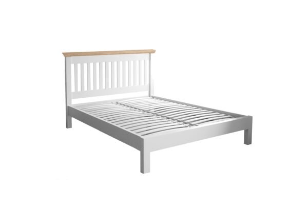 Ottaway Bespoke Slatted Bed Frame in Mist Tops/Ice White Paint on Furniture Village