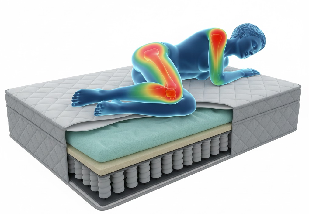 Side sleeper pressure points on shoulders and hips